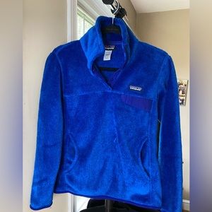 Patagonia Synchella Snap-T Pullover lightweight, women’s size small, cobalt blue